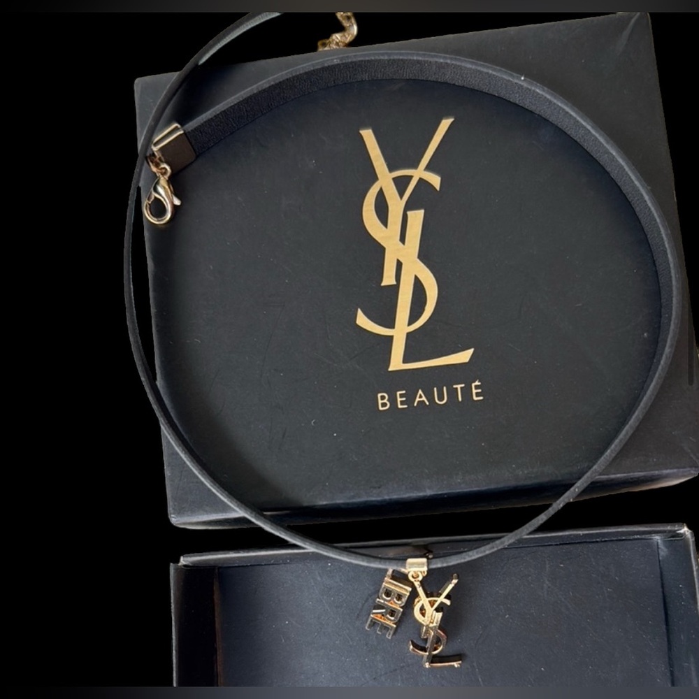 NEW in Box Yves Saint Laurent VIP Black and Gold Women's Vegan Leather Bracelet - Picture 3 of 9